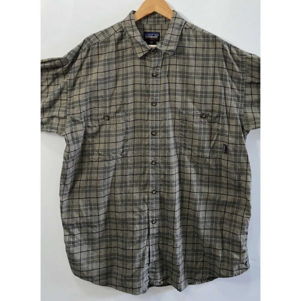 Vintage Mens Patagonia Button Down Shirt Pima Plaid F9 1999 Portugal 53834 XL